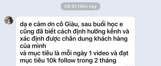 Tin nhắn học viên: mục tiêu 10 nghìn người theo dõi