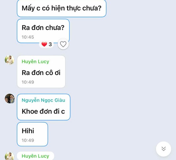 Tin nhắn học viên: ra đơn đều